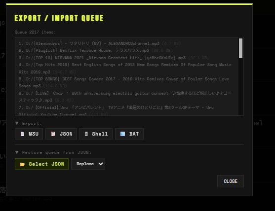 CANTO Queue Export
